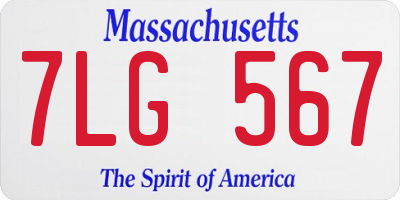 MA license plate 7LG567