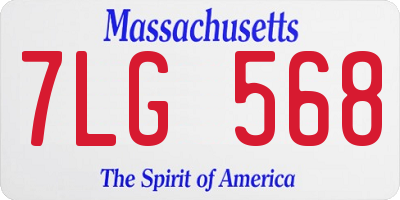 MA license plate 7LG568