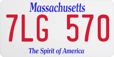 MA license plate 7LG570