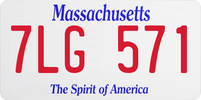 MA license plate 7LG571