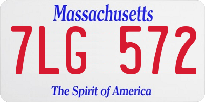 MA license plate 7LG572