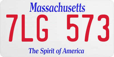 MA license plate 7LG573