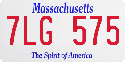 MA license plate 7LG575