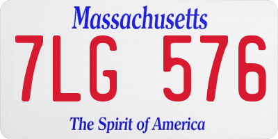 MA license plate 7LG576
