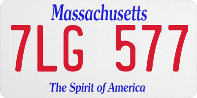 MA license plate 7LG577