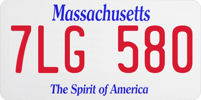 MA license plate 7LG580