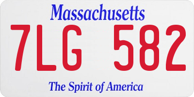 MA license plate 7LG582