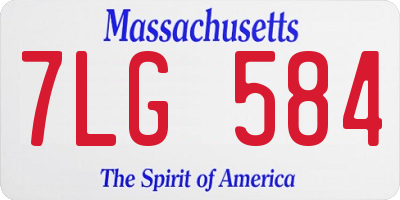 MA license plate 7LG584