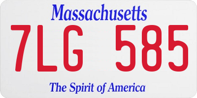 MA license plate 7LG585