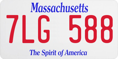 MA license plate 7LG588