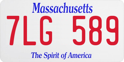 MA license plate 7LG589