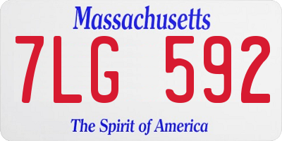 MA license plate 7LG592