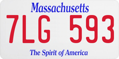 MA license plate 7LG593