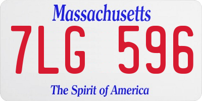 MA license plate 7LG596
