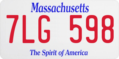 MA license plate 7LG598