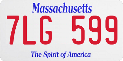 MA license plate 7LG599