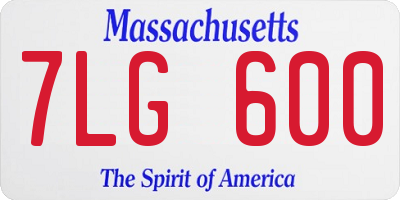 MA license plate 7LG600