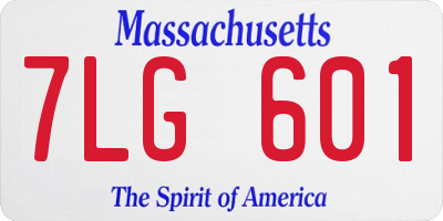 MA license plate 7LG601