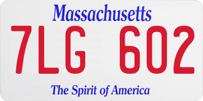 MA license plate 7LG602