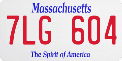 MA license plate 7LG604