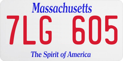 MA license plate 7LG605
