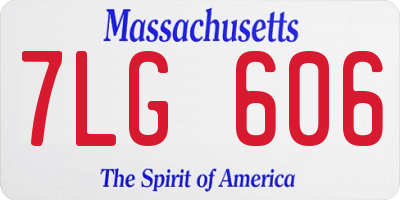 MA license plate 7LG606