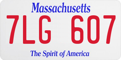 MA license plate 7LG607