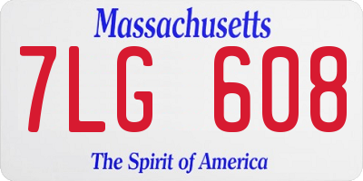 MA license plate 7LG608