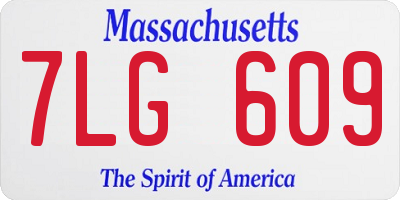 MA license plate 7LG609