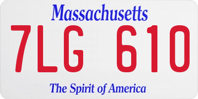 MA license plate 7LG610