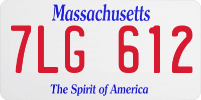 MA license plate 7LG612