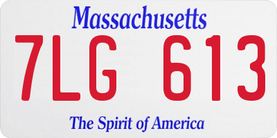 MA license plate 7LG613
