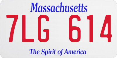 MA license plate 7LG614