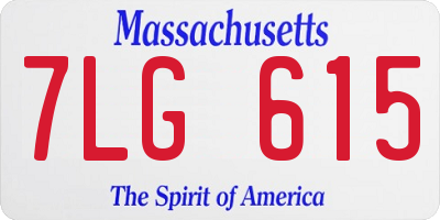 MA license plate 7LG615