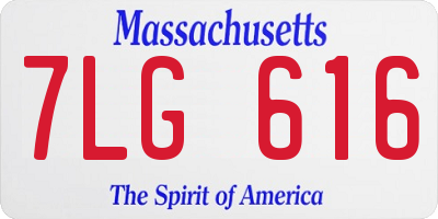 MA license plate 7LG616