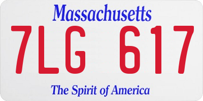 MA license plate 7LG617