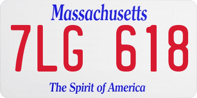 MA license plate 7LG618