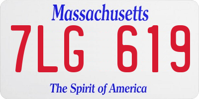 MA license plate 7LG619