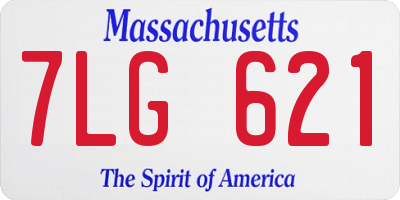 MA license plate 7LG621