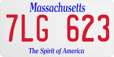 MA license plate 7LG623