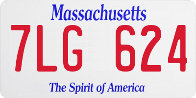 MA license plate 7LG624