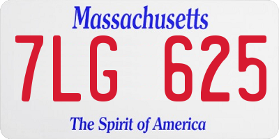 MA license plate 7LG625