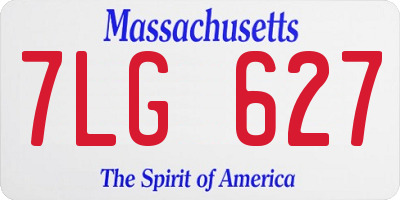 MA license plate 7LG627