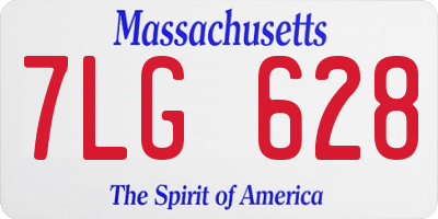 MA license plate 7LG628