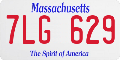 MA license plate 7LG629