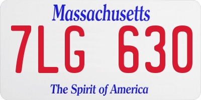 MA license plate 7LG630
