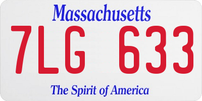 MA license plate 7LG633