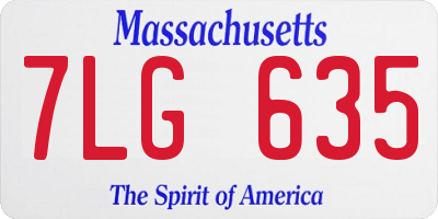 MA license plate 7LG635