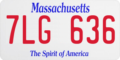 MA license plate 7LG636