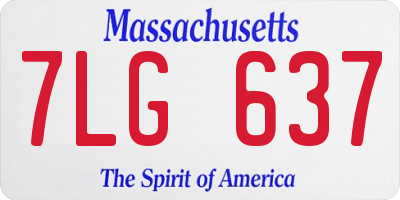 MA license plate 7LG637